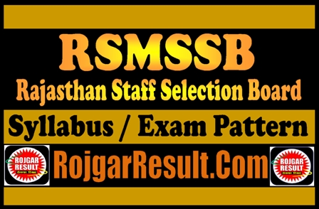 RSMSSB Syllabus 2025