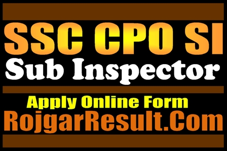 SSC CPO SI Recruitment 2024 Apply Online Form