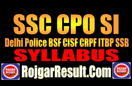 SSC CPO SI Syllabus 2025