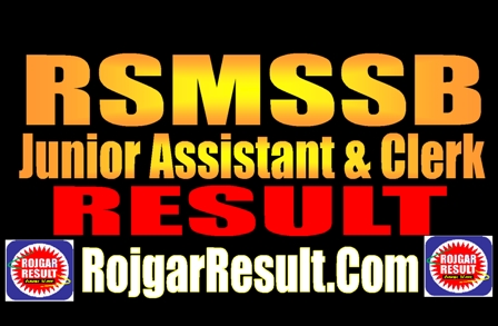 RSMSSB Junior Assistant and Clerk Result 2025