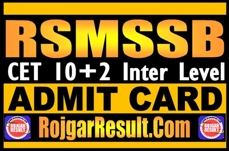 RSMSSB CET Inter Level Admit Card 2024