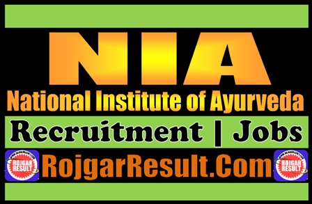 National Institute of Ayurveda Recruitment 2024