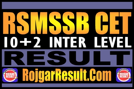 RSMSSB CET Inter Level Result 2025