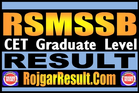 RSMSSB CET Graduate Level Result 2025