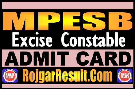 MPESB Excise Constable Admit Card 2025