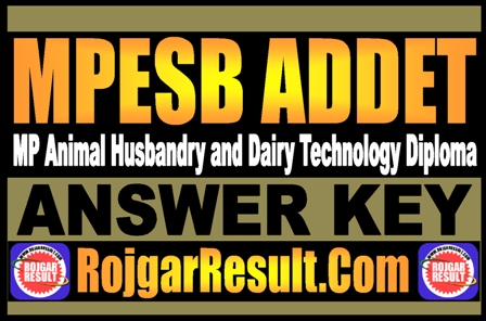 MPESB ADDET Answer Key 2025