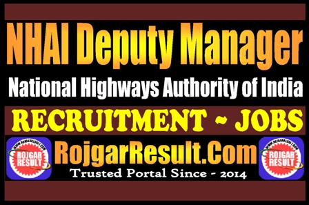 NHAI Deputy Manager Recruitment 2025