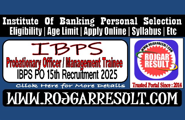 IBPS PO 15th Online Form 2025