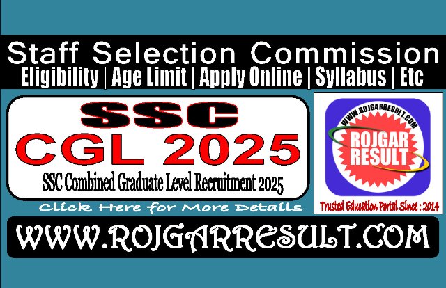 SSC CGL Online Form 2025 | Combined Graduate Level