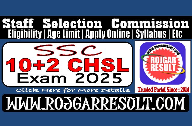 Combined Higher Secondary (10+2) Level Examination, 2025