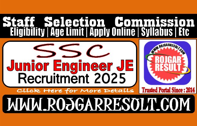SSC Junior Engineer JE Form 2025