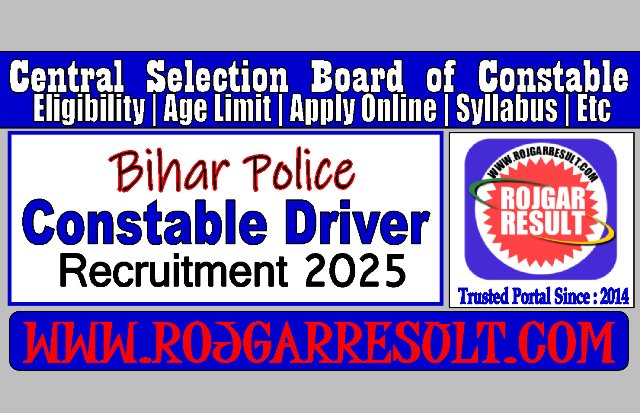 Central Selection Board of Constable Driver 2025