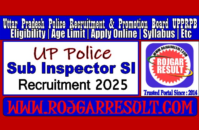 UP Police Sub Inspector SI Online Form 2025 for 4543 Post