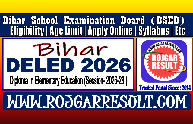 BSEB Bihar DELED Admissions 2026 Online Form