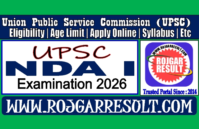UPSC NDA I Online Form 2026