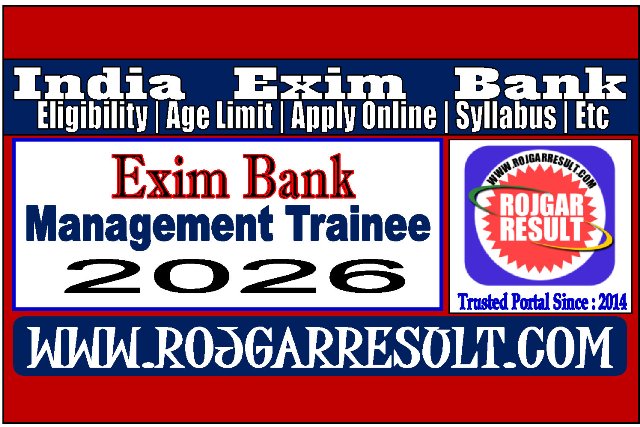 India Exim Bank Management Trainees Online Form 2026