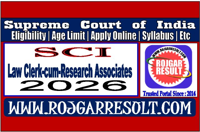 Law Clerk-cum-Research Associates Online Form 2026