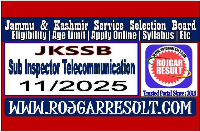 JKSSB Jammu Kashmir Police Sub Inspector Online Form 2026