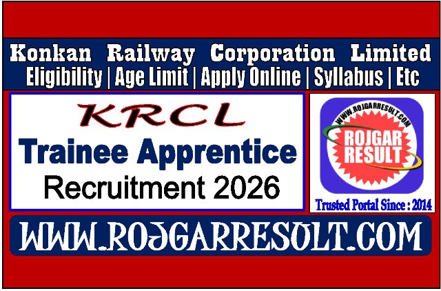 Konkan Railway Trainee Apprentice Online Form 2026
