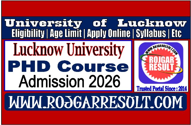 Lucknow University PHD Course Online Form 2026