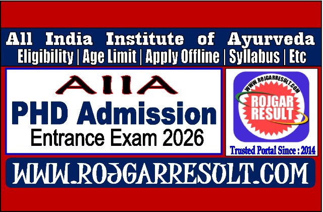 AIIA Ayurveda PHD Admission Form 2026