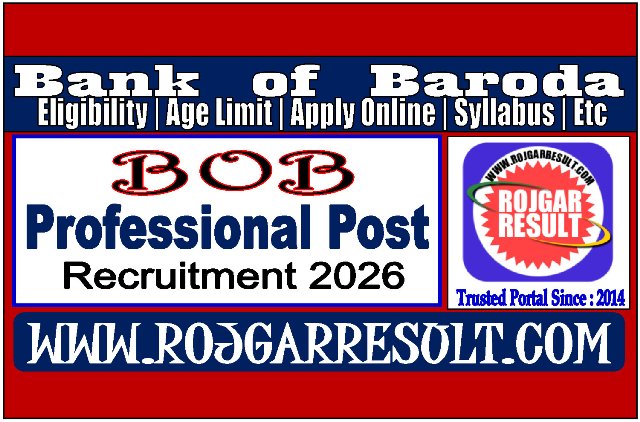 Bank of Baroda Professional Various Post Online Form 2026