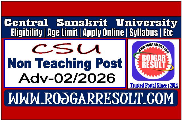 Central Sanskrit University Non Teaching Post Online Form 2026