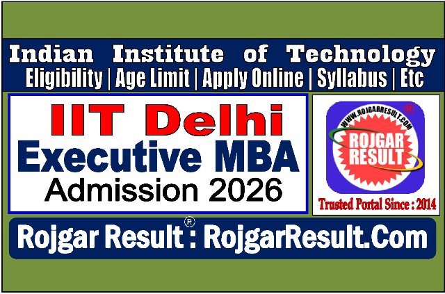 IIT Delhi Executive MBA Admission 2026 | Online Form