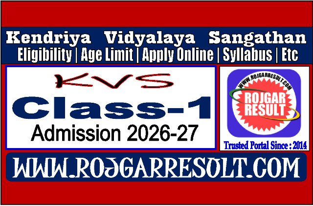 KVS Class 1 Admissions Online Form 2026