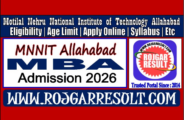 MNNIT Allahabad MBA Admission 2026 Online Form