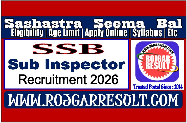 SSB Sub Inspector SI Online Form 2026