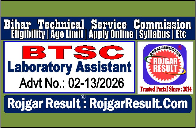 BTSC Laboratory Assistant Online Form 2026 for 1090 Post