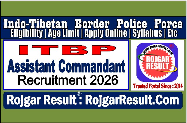ITBP Assistant Commandant (Engineer) Online Form 2026
