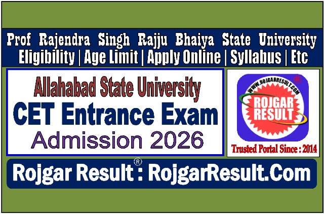 Allahabad State University CET Entrance 2026