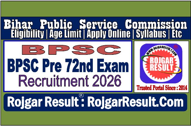 BPSC 72nd Pre Online Form 2026 for 1230 Post