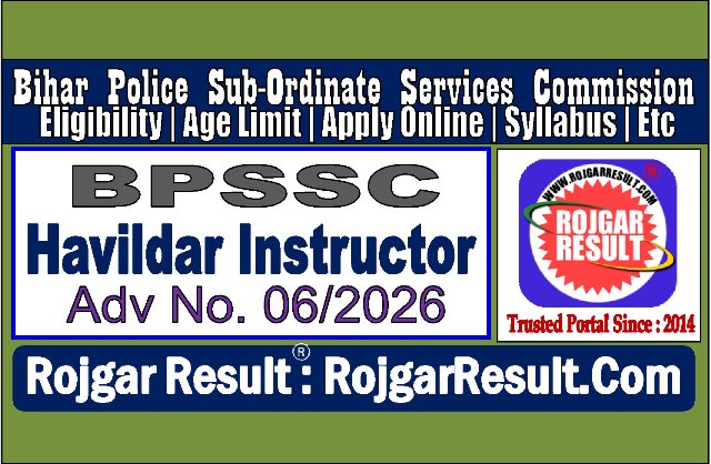 BPSSC Havildar Instructor Online Form 2026