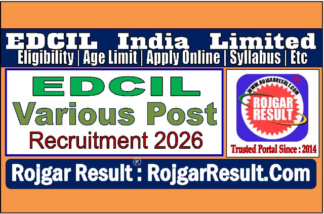 EDCIL Various Post Online Form 2026