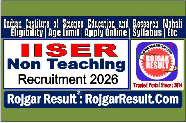 IISER Non Teaching Post Online Form 2026
