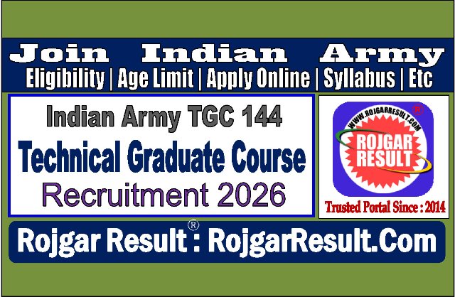 Indian Army TGC 144 Online Form 2026