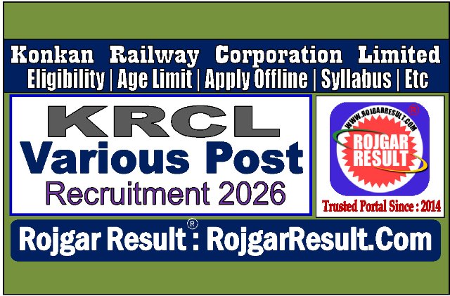 Konkan Railway Various Post Recruitment 2026