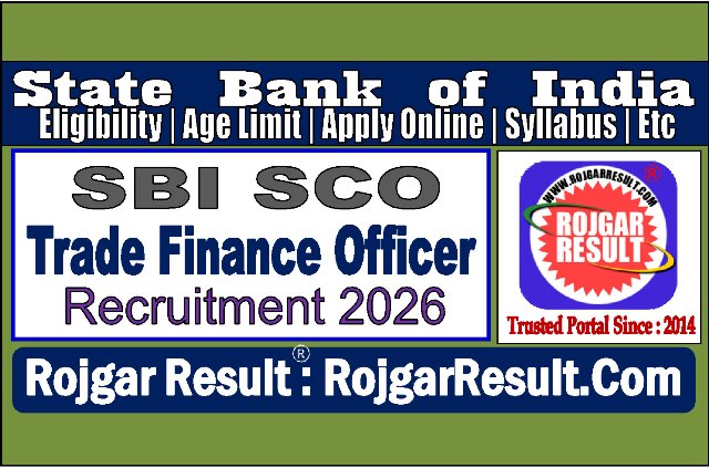SBI SCO Trade Finance Officer Online Form 2026
