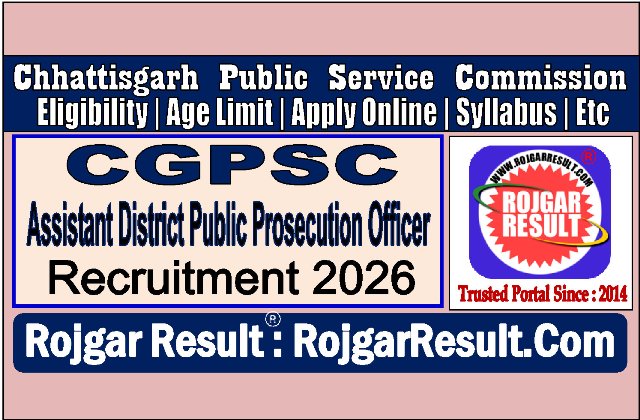 CGPSC Assistant District Public Prosecution Officer ADPPO Online Form 2026