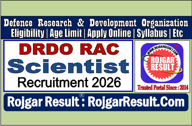 DRDO RAC Scientist Online Form 2026