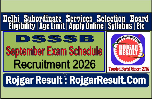 DSSSB September 2026 Exam Schedule