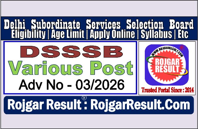 DSSSB Various Post Online Form 2026