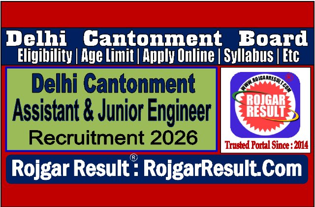 Delhi Cantonment Board DCB AE and JE Online Form 2026