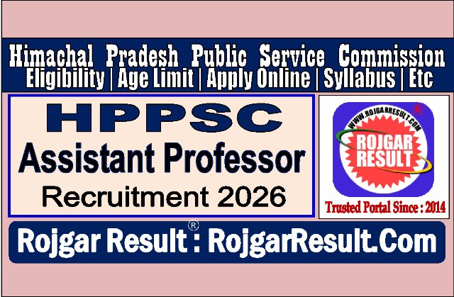 HPPSC Assistant Professor Online Form 2026