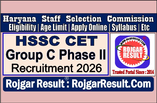 HSSC Group C CET Phase II Online Form 2026