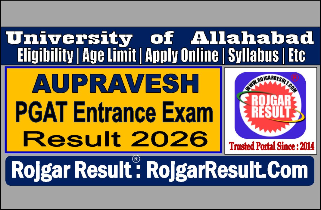 Allahabad University PGAT Admission 2026 Result
