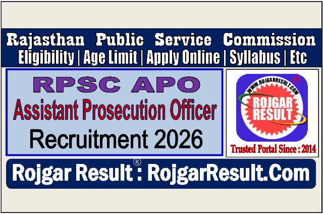 RPSC Rajasthan APO Online Form 2026